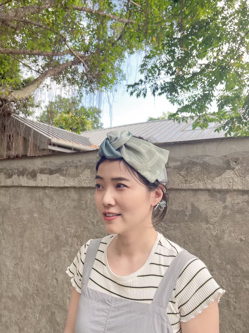 湖水綠 鬆緊寬髮帶