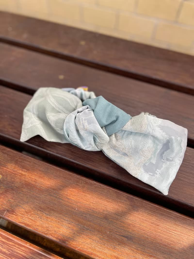 湖水綠 鬆緊寬髮帶