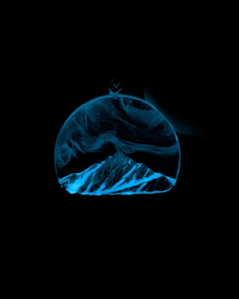 木質樹脂吊墜 Aurora borealis Glow in the Dark 北極光