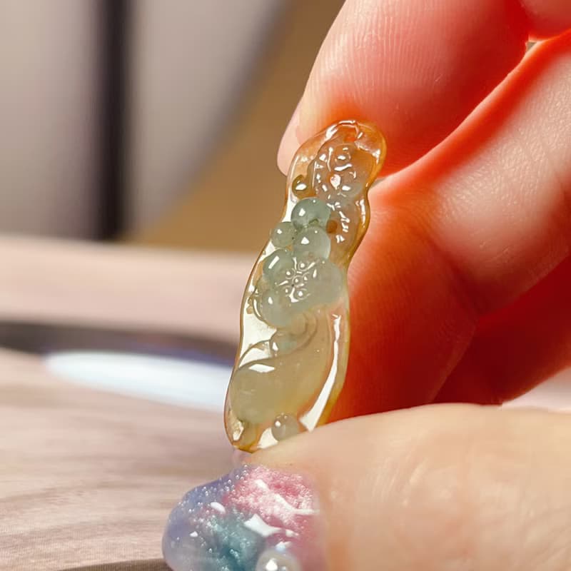冰三彩翡翠蓮花 | 天然A貨翡翠 | 送禮