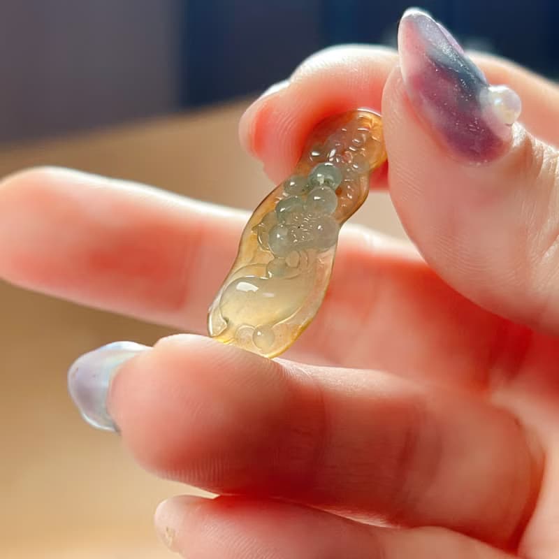 冰三彩翡翠蓮花 | 天然A貨翡翠 | 送禮