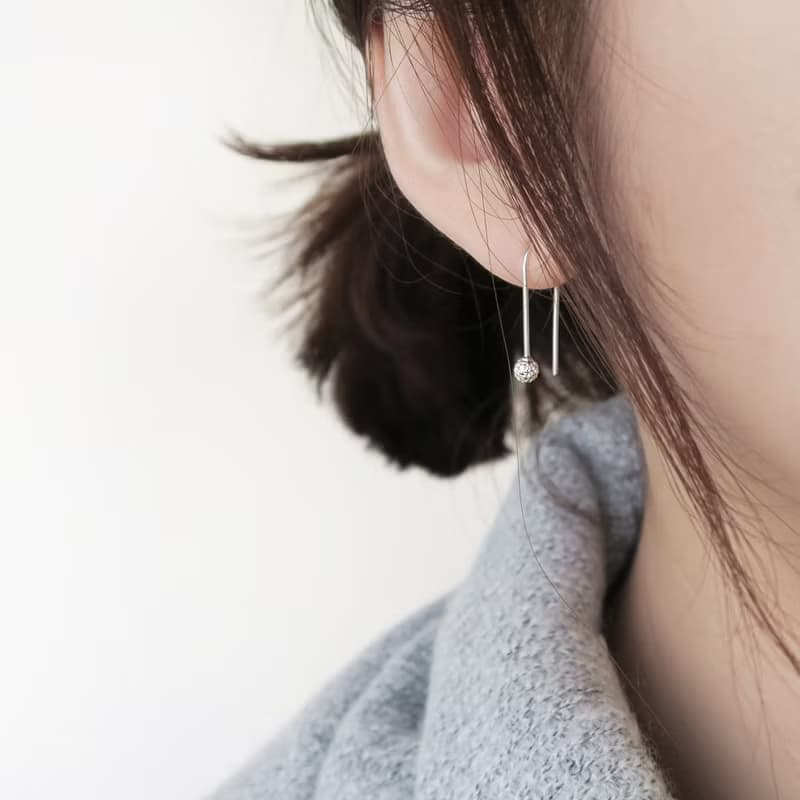 獨家 森林系 925純銀 迷你果 U型耳針 耳環  一對