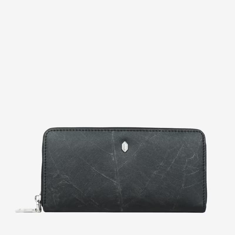 Vegan Zip Around Wallet - Black