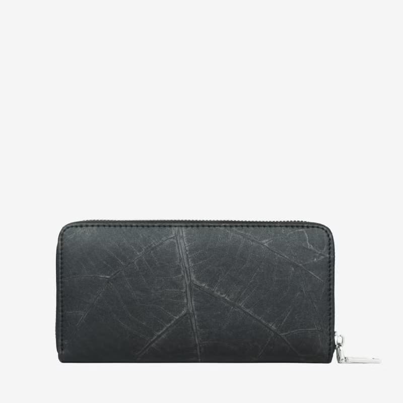 Vegan Zip Around Wallet - Black