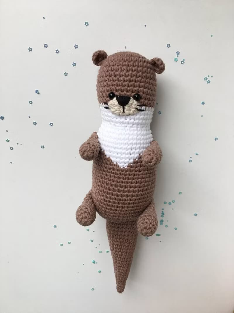 水獺毛絨   水獺玩具 手工水獺   嬰兒禮物
