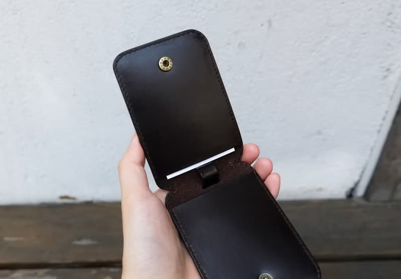 復古黑巧克力棕牛皮雙層證件套