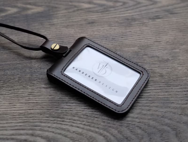 復古黑巧克力棕牛皮雙層證件套