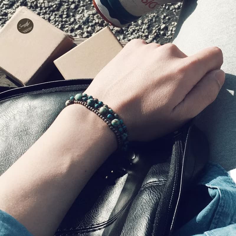 Op.03 復古天然石手鏈 古法手工做舊 艾菲德古萊石 沼澤石