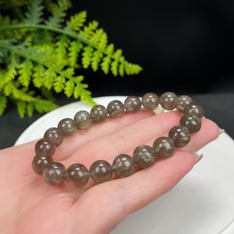 高品質龍鱗雲母藍晶石手串9.5mm顆顆帶眼冰潤星光女單圈精致夢幻