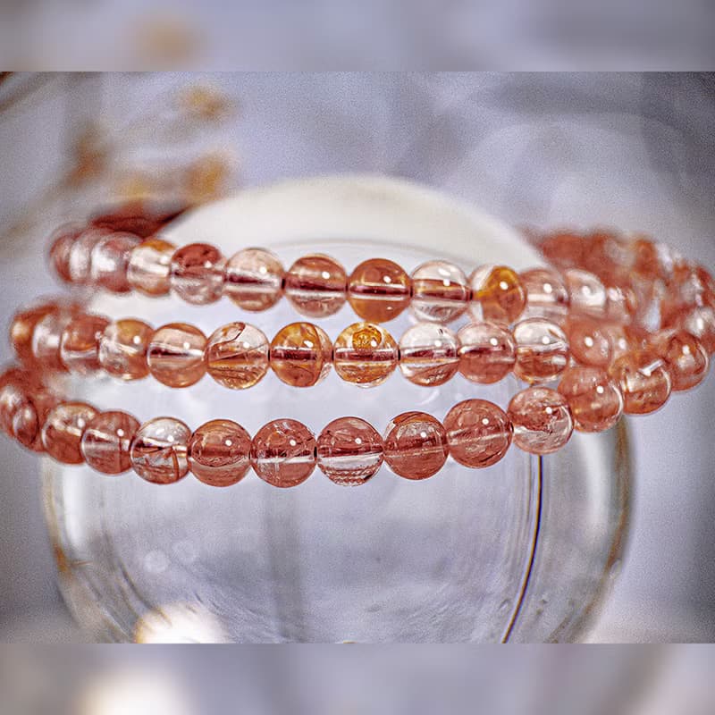 【高品 紅膠花貔貅】收藏級水晶貔貅三圈手鍊|一物ㄧ拍