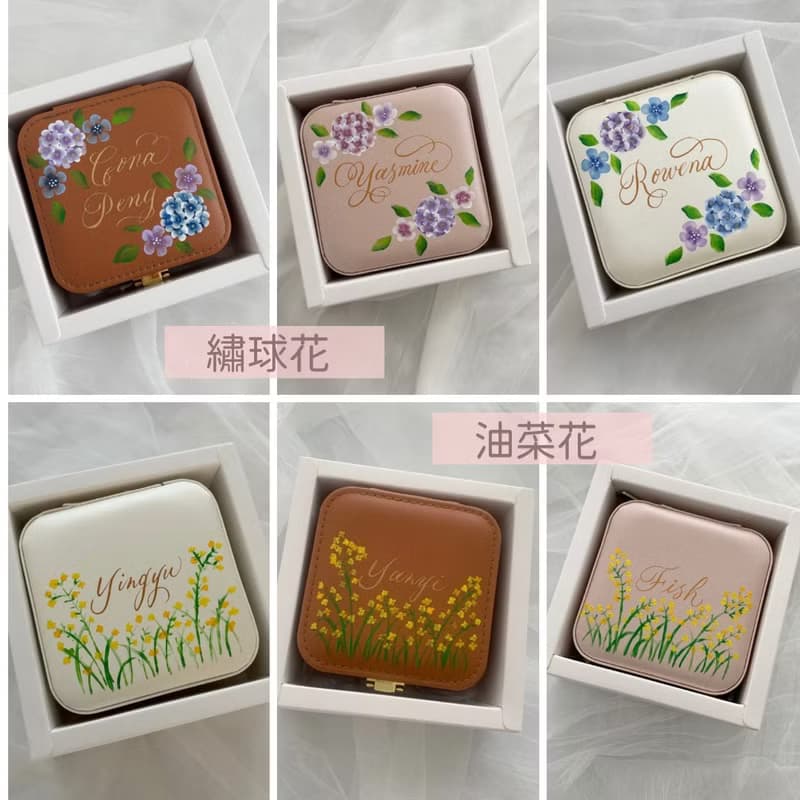 姊妹伴娘禮 結婚禮物 高雅大方首飾盒 自訂姓名 手繪飾品盒