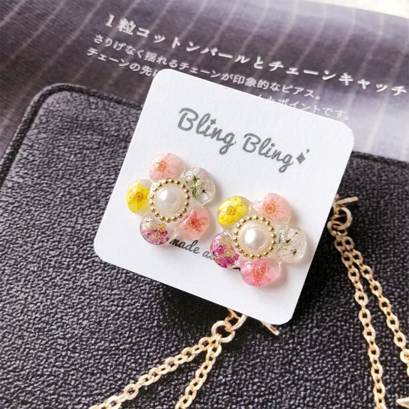【茜作】乾燥花手工定制 耳釘 耳環 耳夾 耳針 花朵造型設計