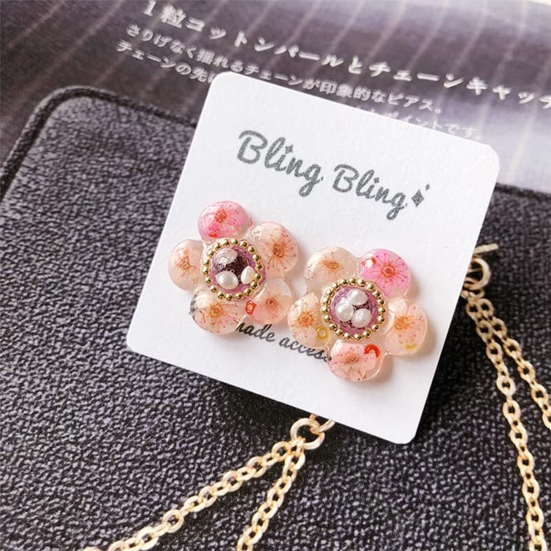 【茜作】乾燥花手工定制 耳釘 耳環 耳夾 耳針 花朵造型設計