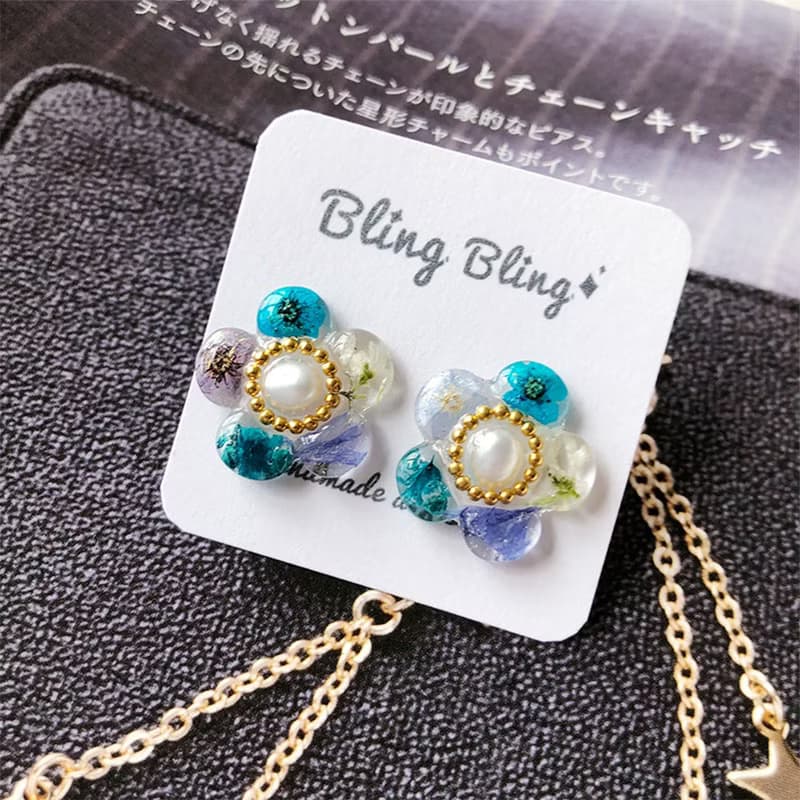 【茜作】乾燥花手工定制 耳釘 耳環 耳夾 耳針 花朵造型設計