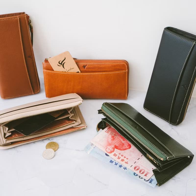 【禮盒】真皮拉鏈手拿長夾 X65039 黑