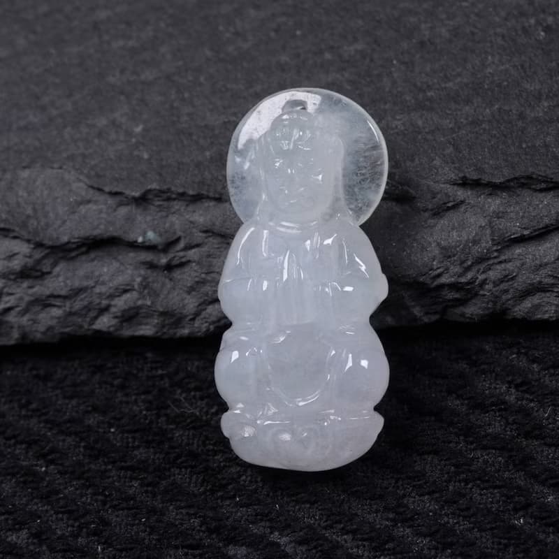 冰種翡翠寶瓶觀音菩薩項鍊 | 天然緬甸玉翡翠A貨 | 送禮