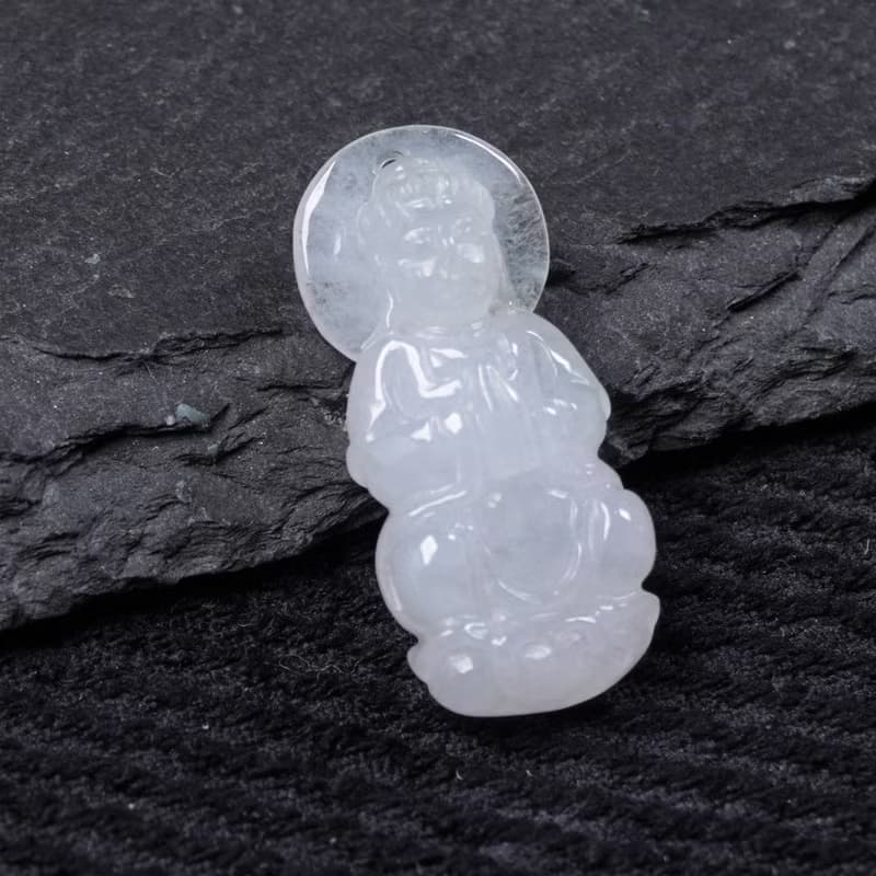 冰種翡翠寶瓶觀音菩薩項鍊 | 天然緬甸玉翡翠A貨 | 送禮