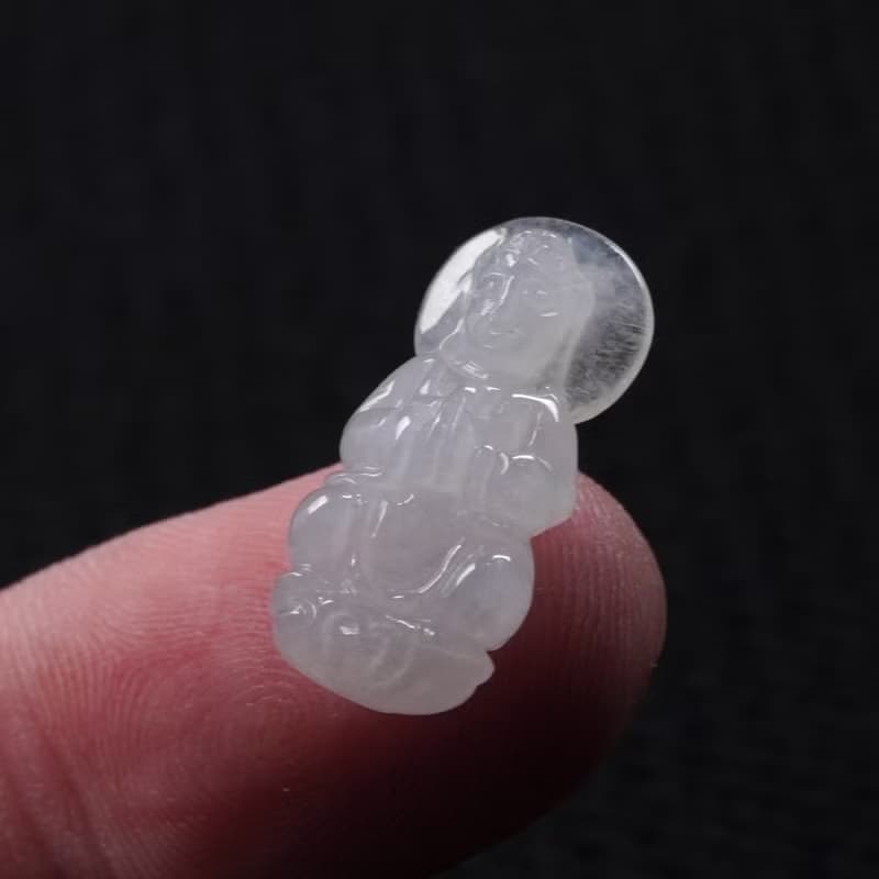 冰種翡翠寶瓶觀音菩薩項鍊 | 天然緬甸玉翡翠A貨 | 送禮