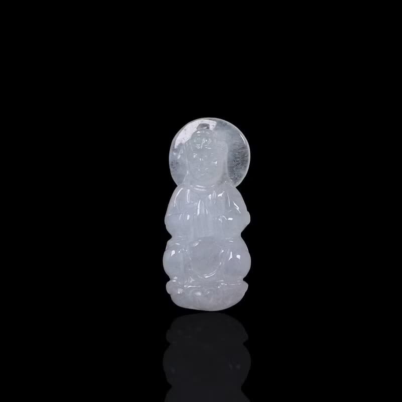 冰種翡翠寶瓶觀音菩薩項鍊 | 天然緬甸玉翡翠A貨 | 送禮