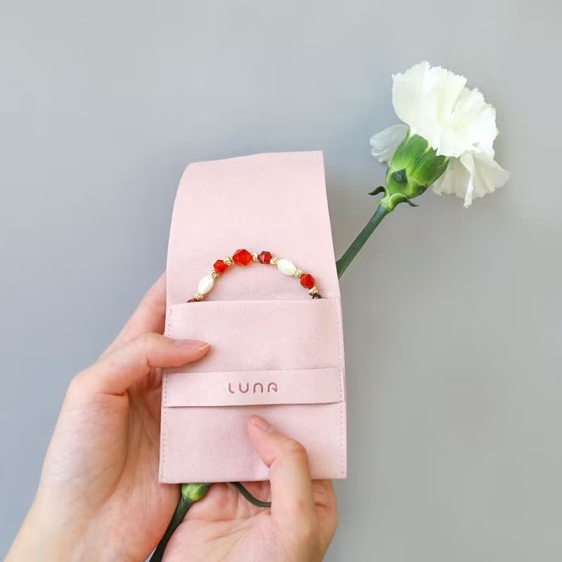 五月紅花 | S05紅瑪瑙珍珠石榴石水晶手鍊