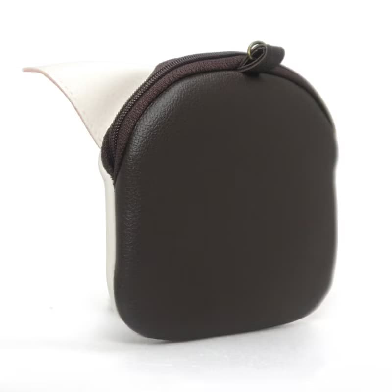 【雙11折扣】White cat purse ,small wallet bag with zip.various card pockets.