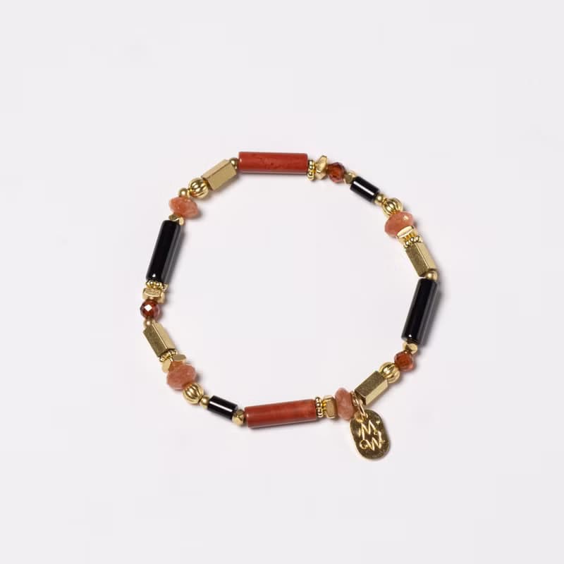 鳥居的祝福 // C1364黑瑪瑙紅碧玉手鍊