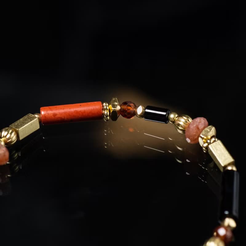 鳥居的祝福 // C1364黑瑪瑙紅碧玉手鍊