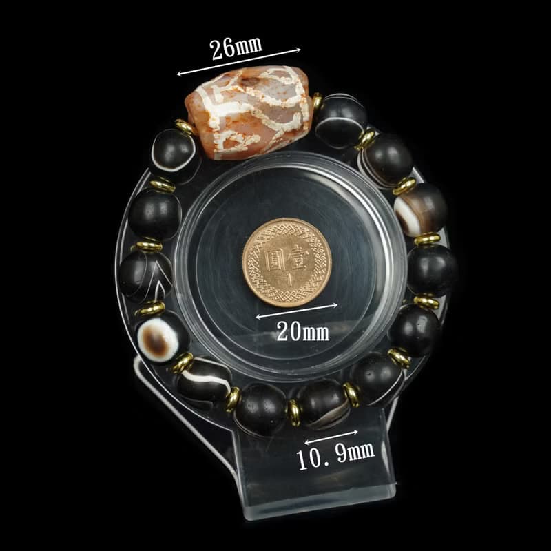 西亞蓮花寶瓶.藥師瑪瑙珠手串(內圍16公分)