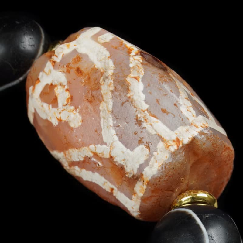 西亞蓮花寶瓶.藥師瑪瑙珠手串(內圍16公分)