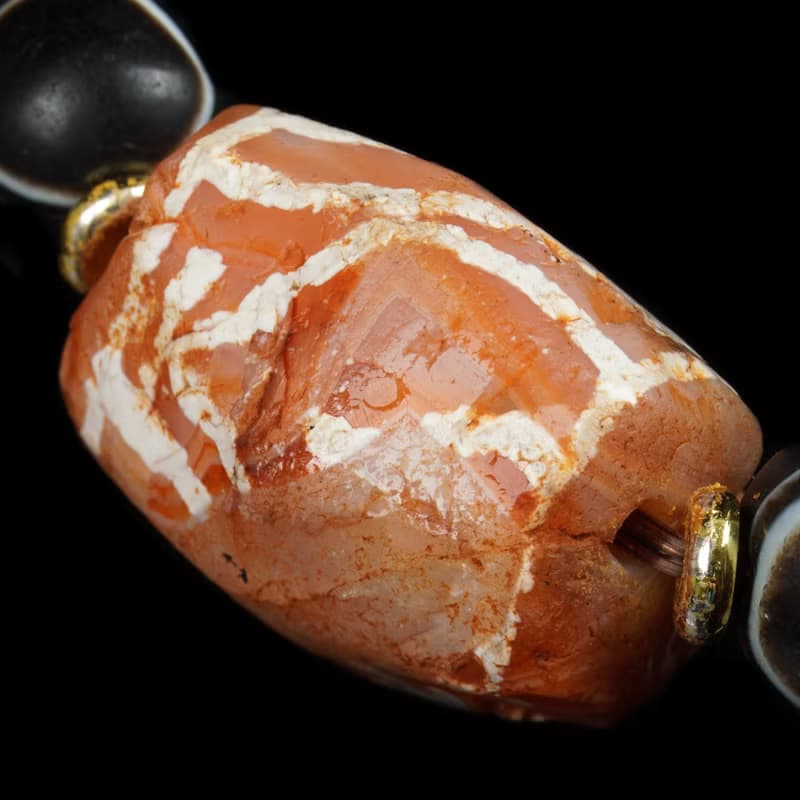 西亞蓮花寶瓶.藥師瑪瑙珠手串(內圍16公分)