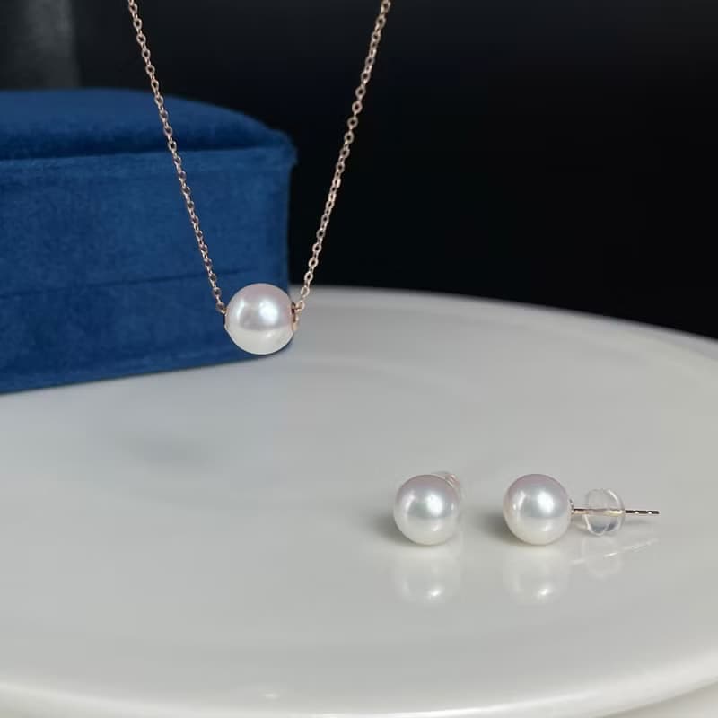 天然淡水珍珠天然淡水真珠輕珠寶18k金耳釘耳針耳夾珍珠耳釘7575