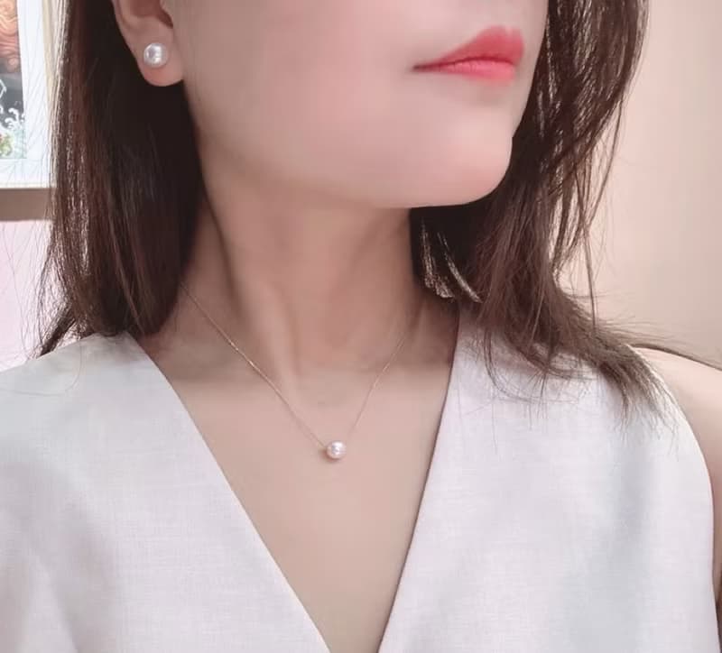 天然淡水珍珠天然淡水真珠輕珠寶18k金耳釘耳針耳夾珍珠耳釘7575