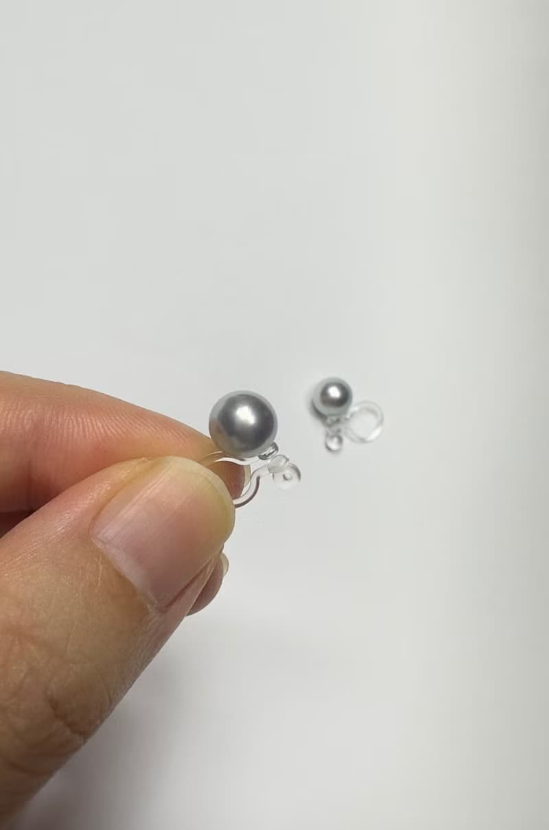 天然淡水珍珠天然淡水真珠輕珠寶18k金耳釘耳針耳夾珍珠耳釘7575