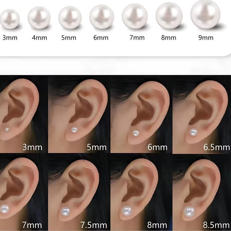 天然淡水珍珠天然淡水真珠輕珠寶18k金耳釘耳針耳夾珍珠耳釘7575