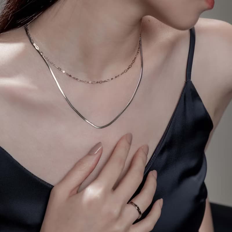 【設計師FORME系列】率性。扁蛇雙層項鍊