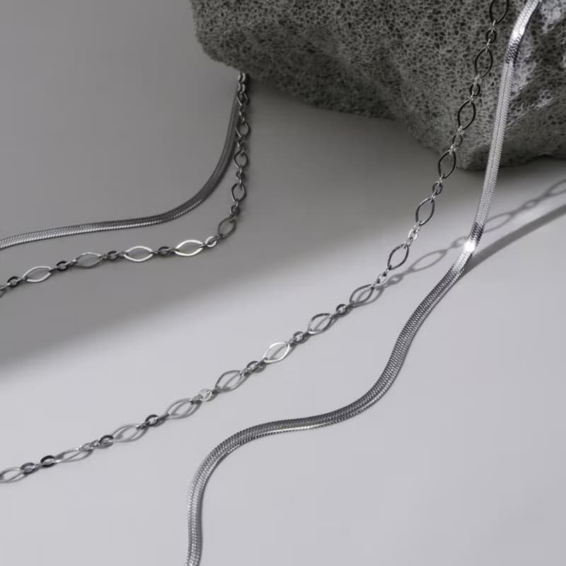 【NEW新品上市】率性。扁蛇雙層項鍊