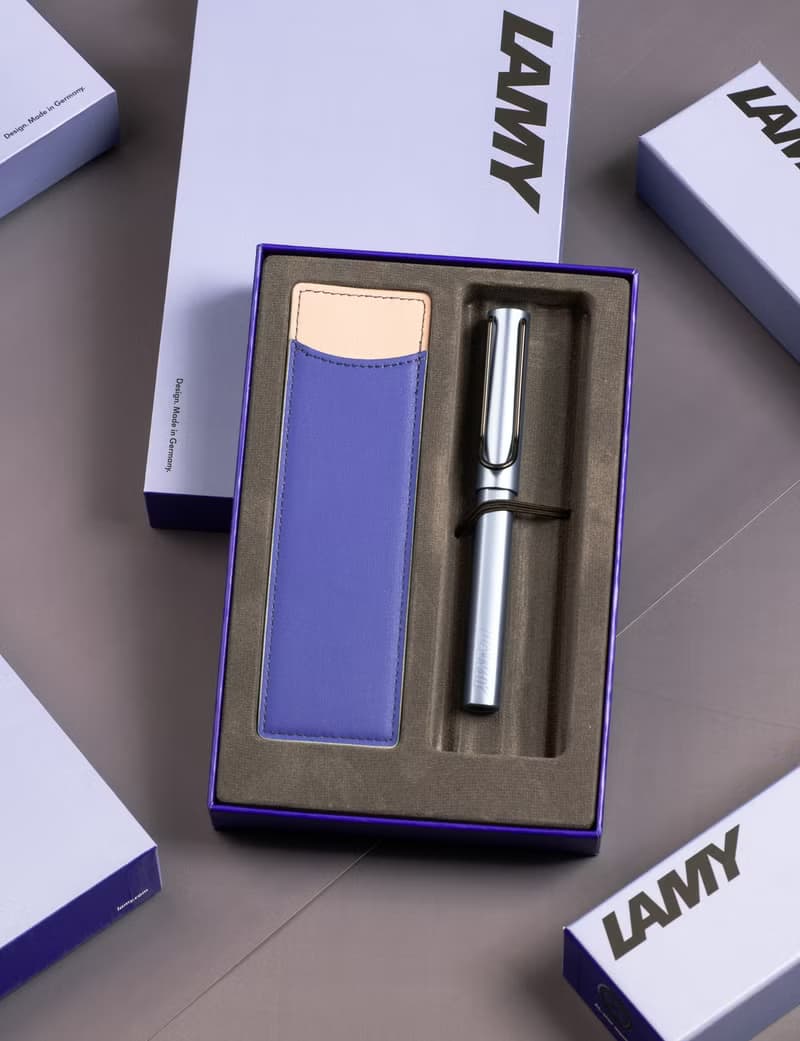 【雷雕刻字】LAMY 鋼珠筆 限量單入筆套禮盒/AL star 2024-冰霜藍