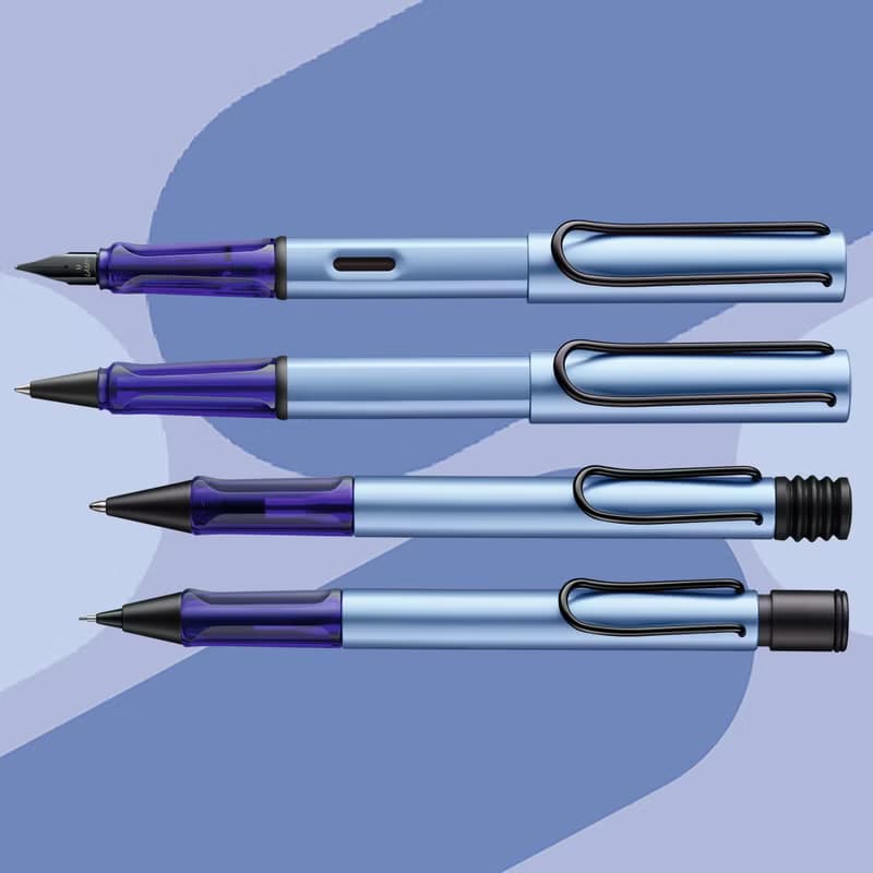 【雷雕刻字】LAMY 鋼珠筆 限量單入筆套禮盒/AL star 2024-冰霜藍