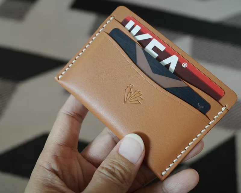 2 Side Slim Card Holder, Genuine leather