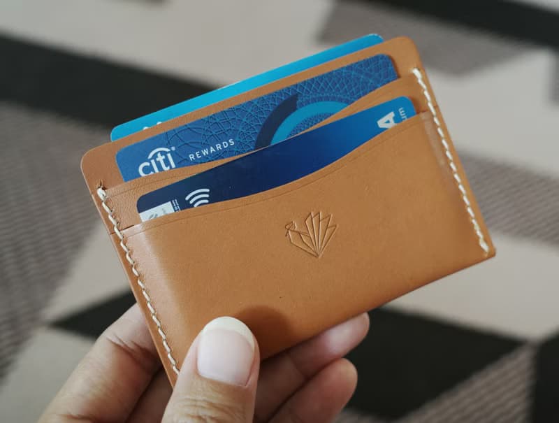 2 Side Slim Card Holder, Genuine leather