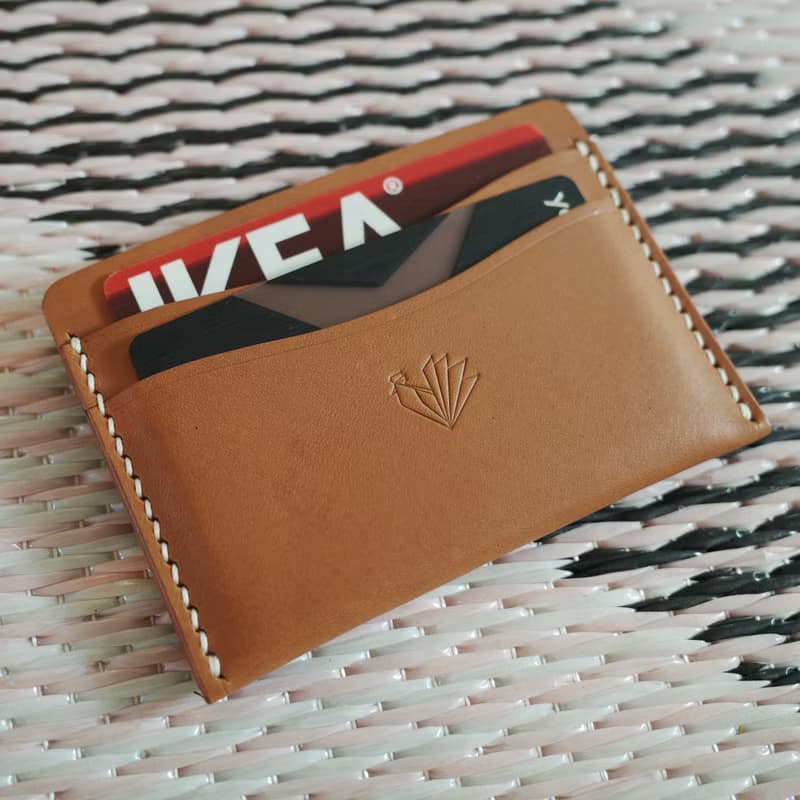 2 Side Slim Card Holder, Genuine leather