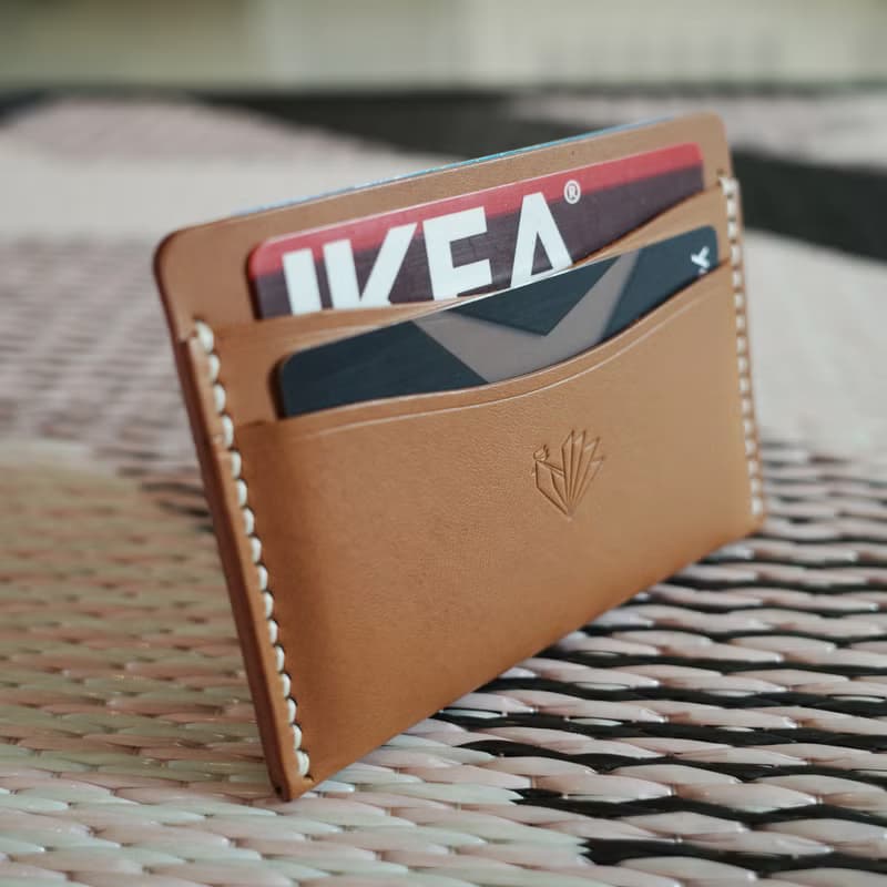 2 Side Slim Card Holder, Genuine leather