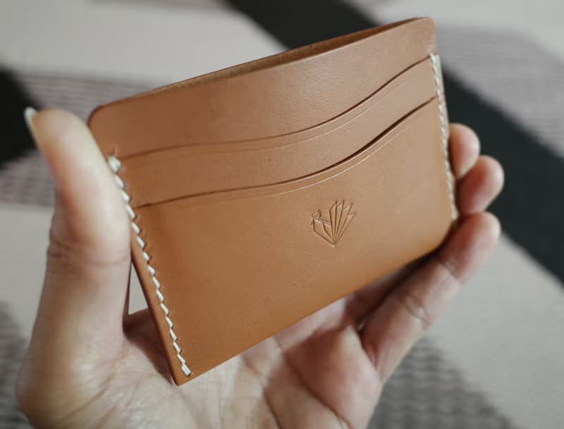 2 Side Slim Card Holder, Genuine leather