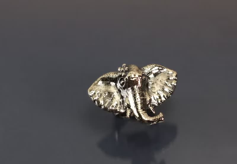 圖像系列-小花象925銀開口戒