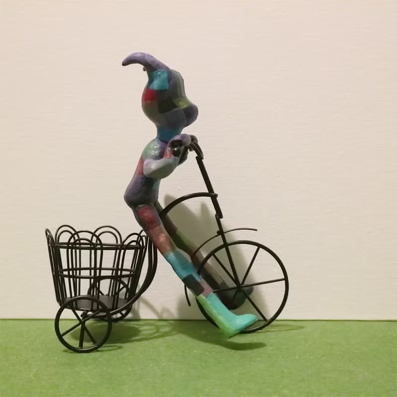 【手工雕塑】騎單車的小惡魔 雕塑工藝品 編號 NO.6