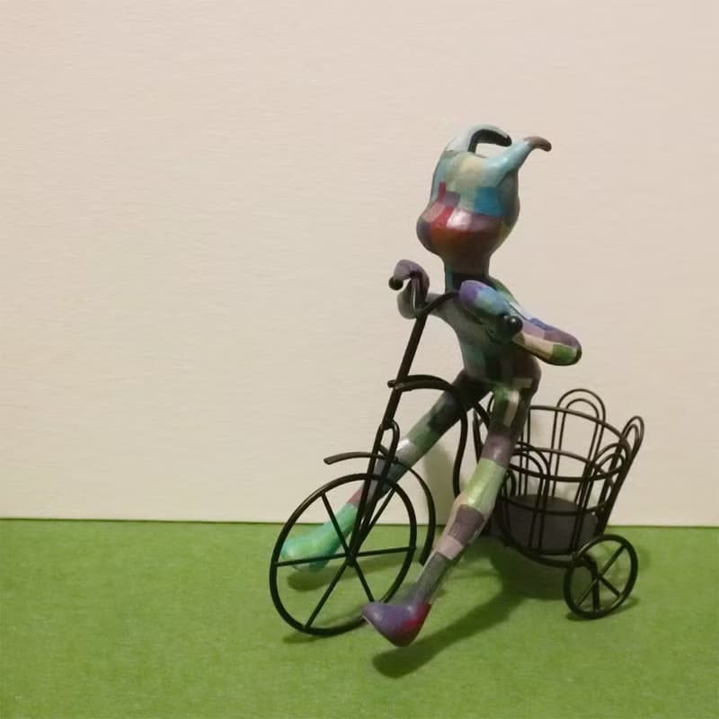【手工雕塑】騎單車的小惡魔 雕塑工藝品 編號 NO.6