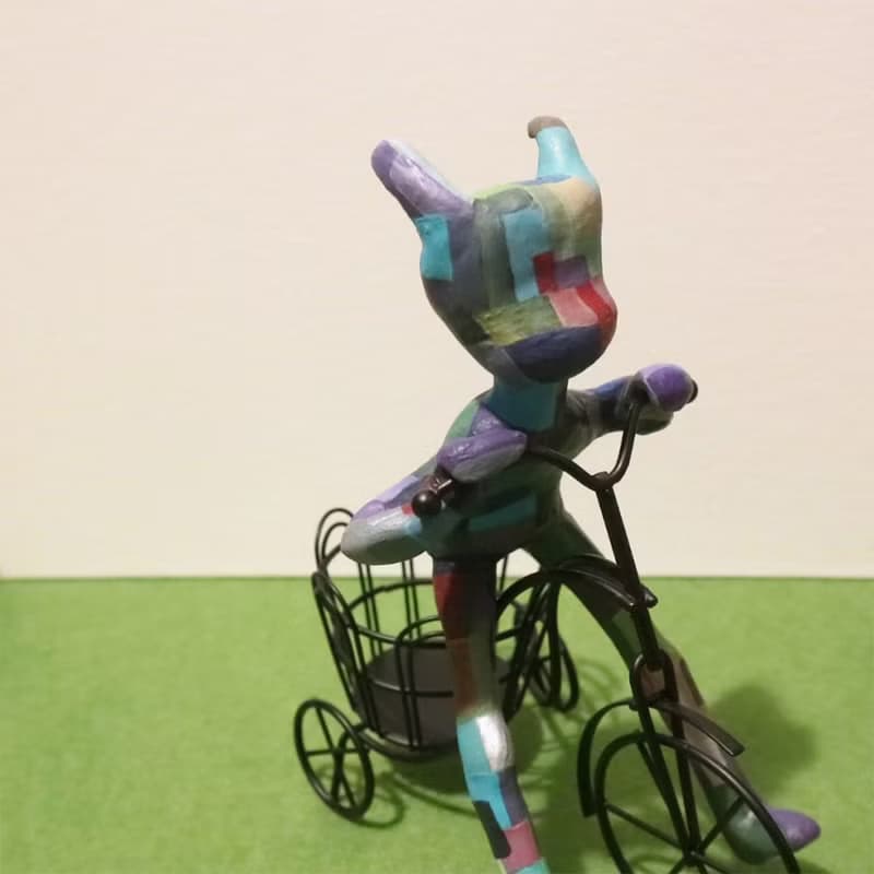 【手工雕塑】騎單車的小惡魔 雕塑工藝品 編號 NO.6