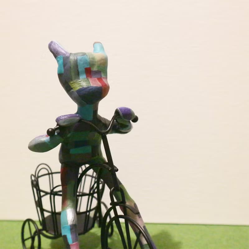 【手工雕塑】騎單車的小惡魔 雕塑工藝品 編號 NO.6