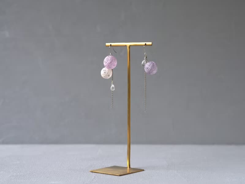 雨音の余韻イヤリング 紫陽花 _夏限定