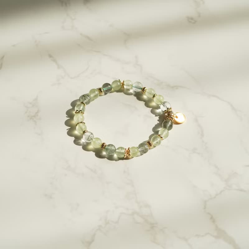 綠幽靈葡萄晶14KGF手鍊